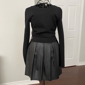 Wilfred Long-sleeve Dress with Faux Leather